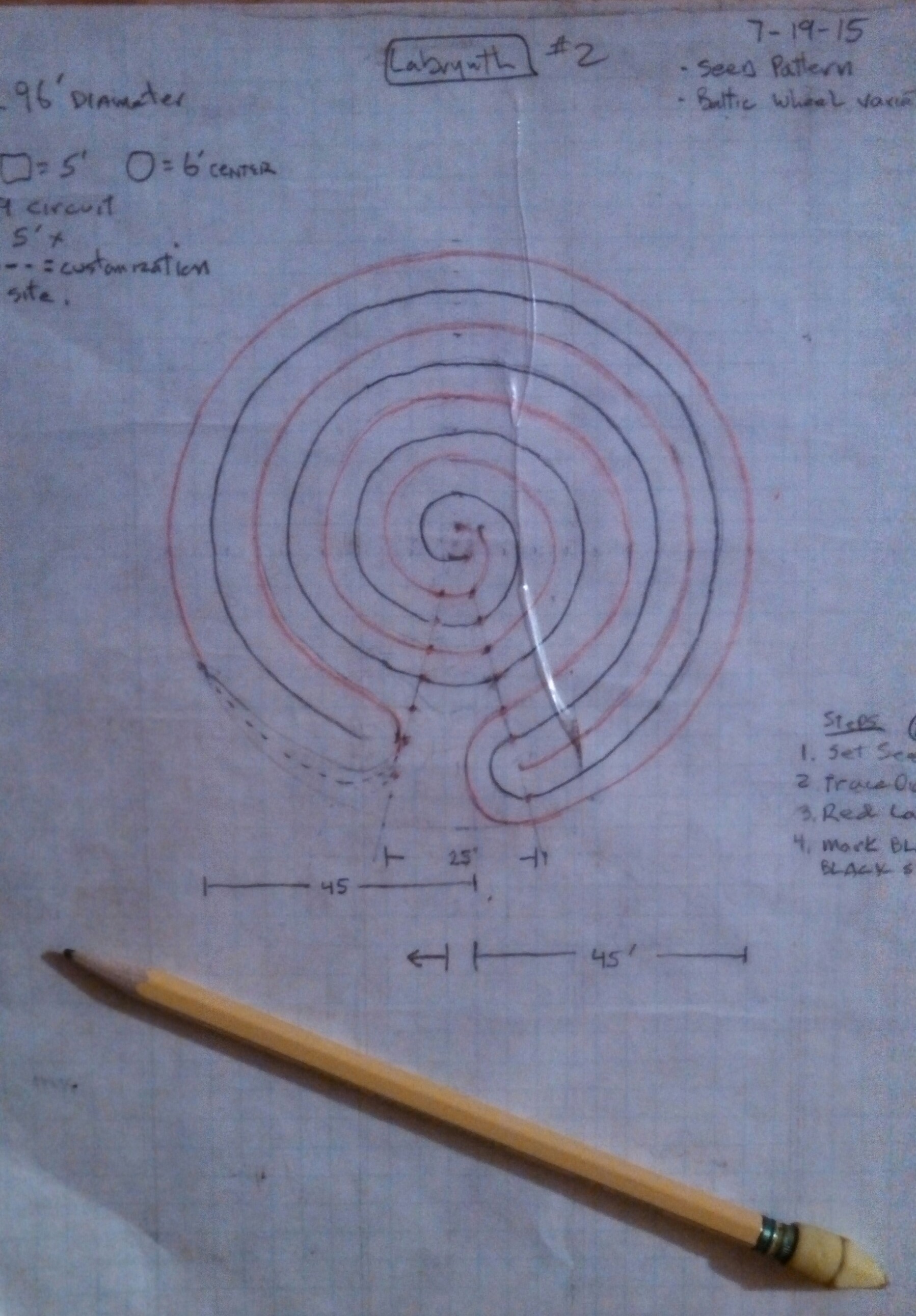 Sage Mountain Center labyrinth blueprint