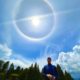 Chris with a solar halo in the background